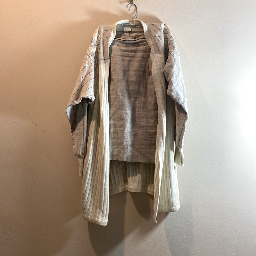Vintage Semplice Natural Linen Skirt and Linen/Cotton Jacket